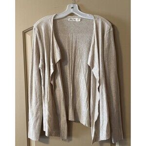 Faded Glory Pointelle Rib Shrug Light Weight L/S Cardigan Size Large 12-14 NWT